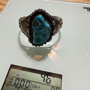 Large turquoise stone bracelet/cuff